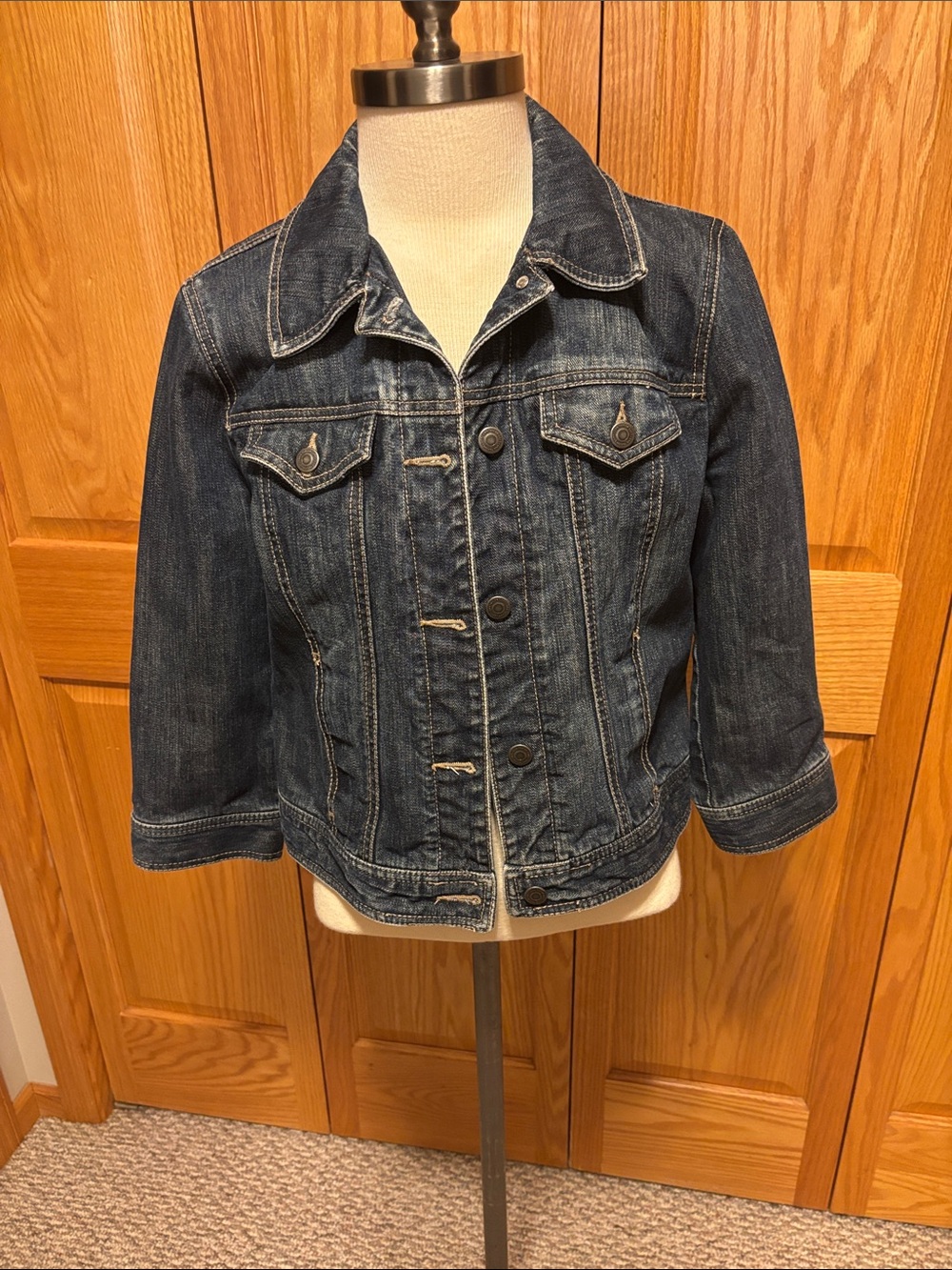 LOFT Indigo Denim Jean Jacket - Button-Front Trucker
